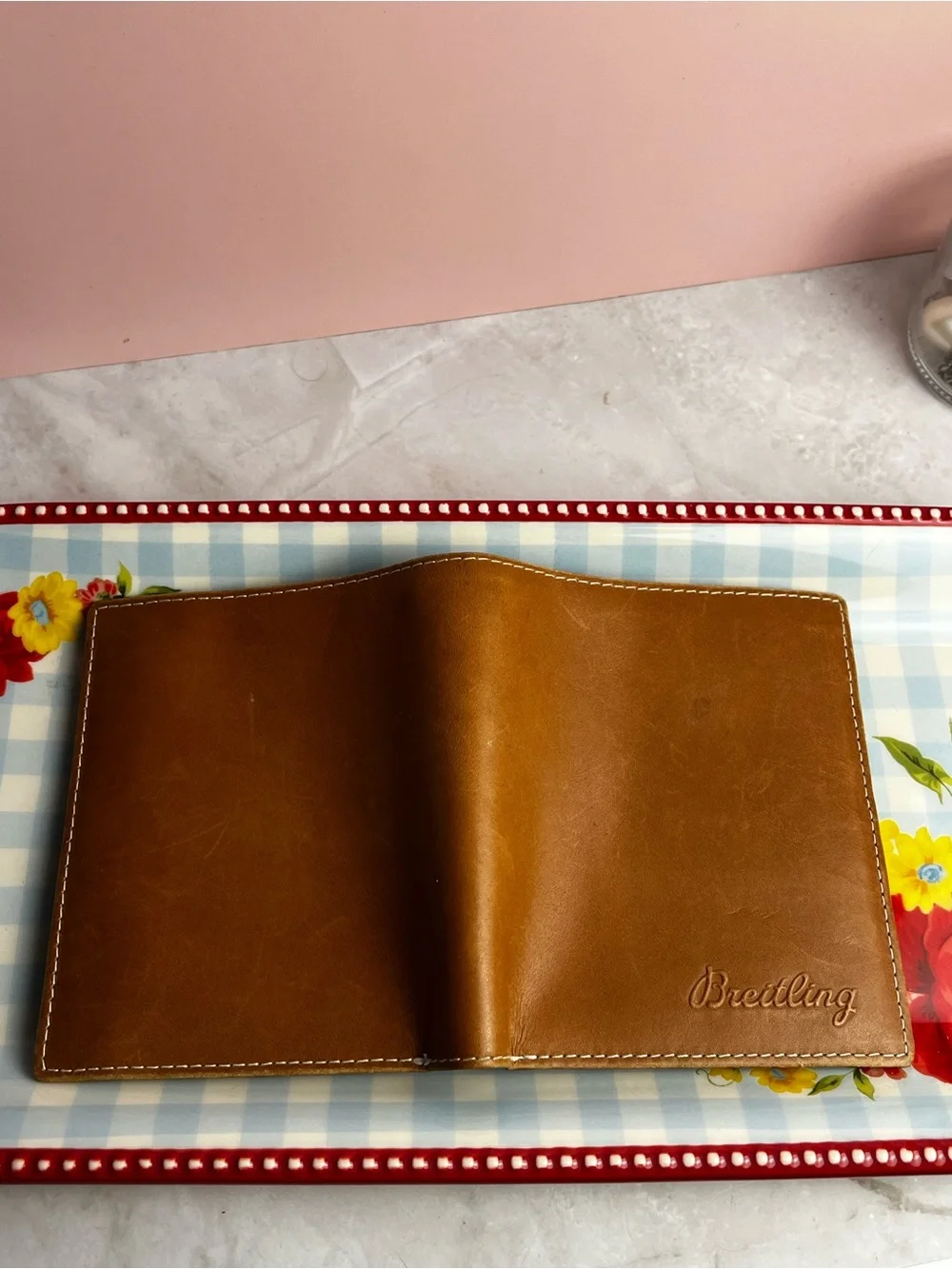 Breitling Card Wallet Trifold - 13 Card Sleeves Authentic Breitling Leather